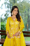 Charming Off-White Designer Kurti Set with Chiffon Dupatta
