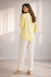 Trendy Pastel Yellow Shirt & White Pant Co-Ord Set for Women | Summer Outfit | Casual & Office Wear