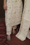 Premium White Floral Embroidered Kurti Set for Women | Festive Wear |Ethnic Party Wear|