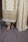 Women’s White Golden Embroidered Kurti Pant Dupatta Set|ethnic wear for festive occasions |
