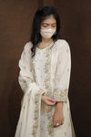 Royal Ethnic Off-White Kurta Set with Intricate Thread Work.Pastel Perfection Floral Printed Kurta Set for Women