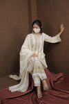 Luxury Hand-Embroidered Cream Kurti with Pant & Dupatta – Wedding & Festive Collection