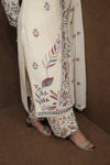 Designer White Kurti Set with Multicolour Embroidery | women’s ethnic outfit sets |