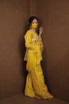 Yellow Embroidered Kurti Sharara Set for Women | Haldi & Festive Wear|