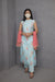 Women’s Sky Blue Kurti Pant Set | Floral Embroidery|Ethnic Wear|
