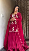 "Elegant in Maroon: Traditional Ethnic Charm with Floral Embroidery"