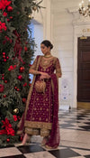 Royal Plum Elegance: Festive Look with Heavy Embroidery and Luxe Traditional Accessories
