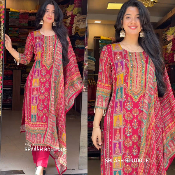 Timeless Grace: Exquisite Indian Woman in Vibrant Kurta Ensemble