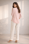 Trendy Pastel Pink Shirt & White Pant Co-Ord Set for Women | Summer Outfit | Casual & Office Wear