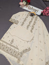 Royal Ethnic Off-White Kurta Set with Intricate Thread Work.Pastel Perfection Floral Printed Kurta Set for Women