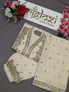 Women’s White Golden Embroidered Kurti Pant Dupatta Set|ethnic wear for festive occasions |