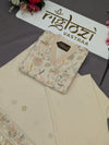 Premium White Floral Embroidered Kurti Set for Women | Festive Wear |Ethnic Party Wear|