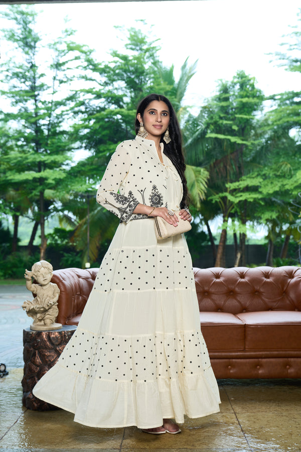 Charming Off-White Designer Gown