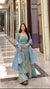 Chic Blue Partywear Top Sharara Suit