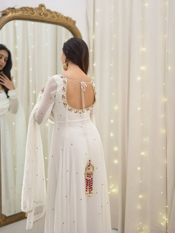 The Enchantment of a White Anarkali Dress