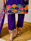 Regal Elegance: Purple Embroidered Salwar Suit Ensemble