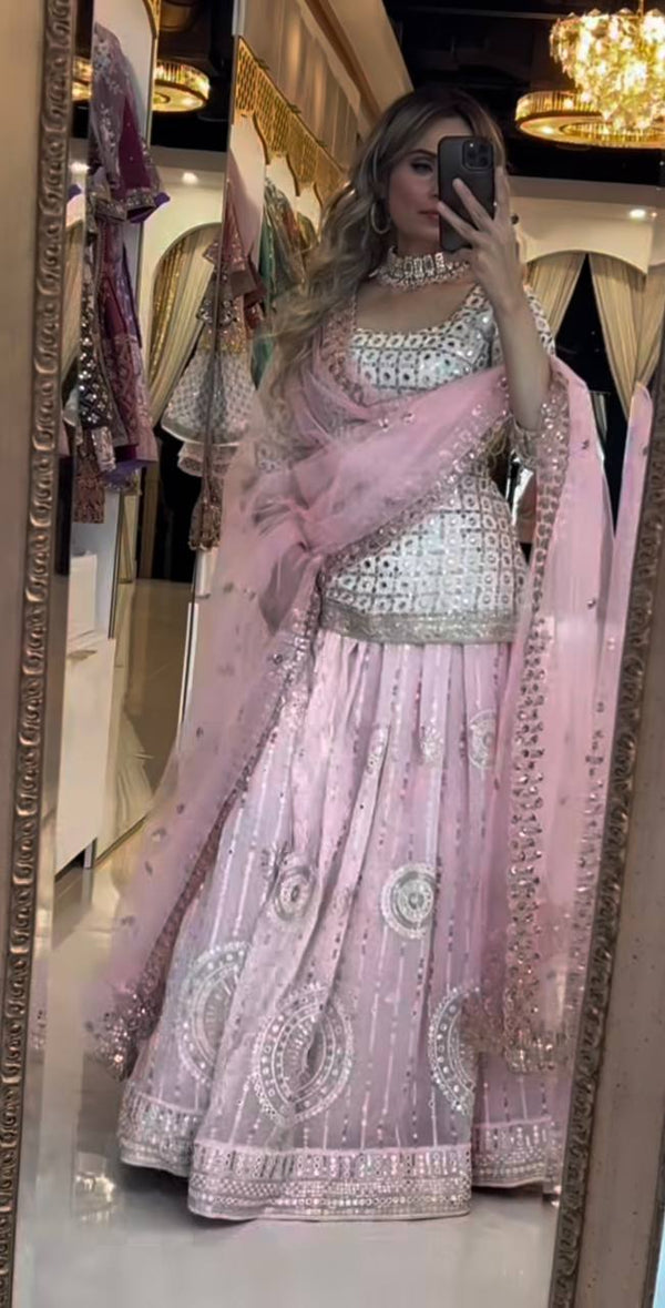 Radiant Elegance: Capturing Moments in a Pink Lehenga Glamour