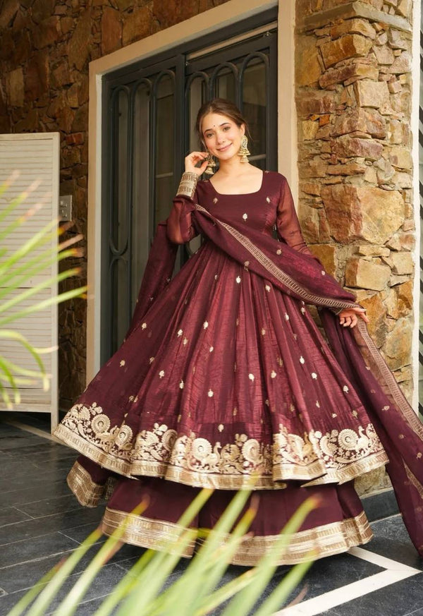 Elegant Harmony: Maroon and Green Anarkali Suits for Women