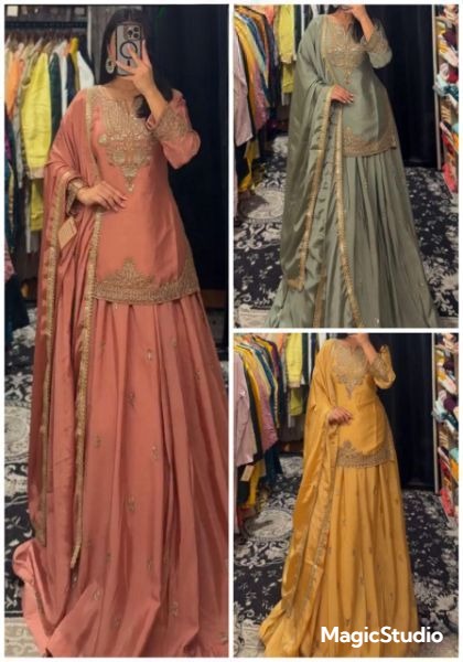 Luxe Lengha Ensemble: Celebrate Tradition with Colorful Sophisticatio