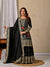 Opulent Noir: Embroidered Silk Suit with Elegant Dupatta Ensemble