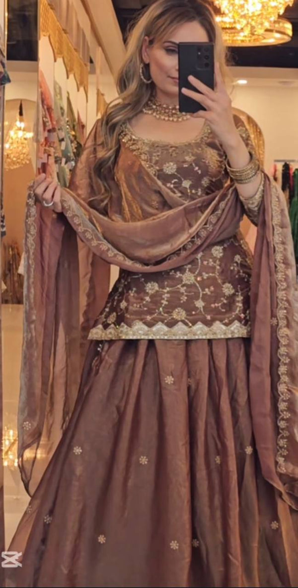 Radiant Elegance Capturing Moments in a Brown Lehenga
