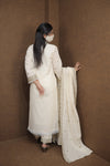 Luxury Hand-Embroidered Cream Kurti with Pant & Dupatta – Wedding & Festive Collection