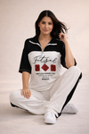 Futsal Slogan Half-Zip Co-ord Set | Premium Travel & Daily Wear for Women