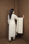 Royal Ethnic Off-White Kurta Set with Intricate Thread Work.Pastel Perfection Floral Printed Kurta Set for Women