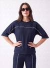 Women's Airport Style Ribbed Co-Ord Set with Wide-Leg Trousers|Women's Designer-Inspired Co-Ord Set|