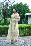 Charming Off-White Designer Kurti Set with Chiffon Dupatta
