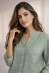 Trendy Pastel Green Shirt & White Pant Co-Ord Set for Women | Summer Outfit | Casual & Office Wear