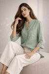 Trendy Pastel Green Shirt & White Pant Co-Ord Set for Women | Summer Outfit | Casual & Office Wear