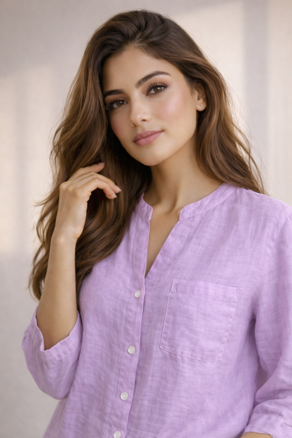Trendy Pastel Puprle Shirt & White Pant Co-Ord Set for Women | Summer Outfit | Casual & Office Wear