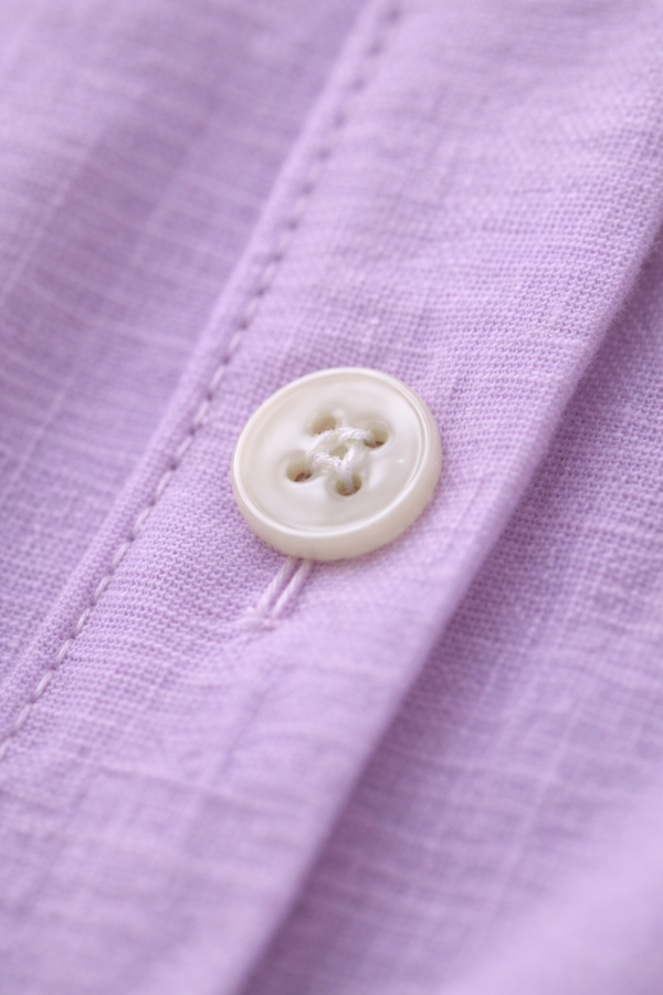 Women’s Soft Linen Blend Pastel Purple Shirt | Casual Button-Down Top | 3/4 Sleeve Premium Everyday Wear