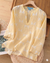 Women’s Soft Pastel Yellow Tunic | Abstract Print V-Neck Top | Relaxed Fit Casual Kurti | Summer Tunic |