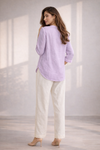 Trendy Pastel Puprle Shirt & White Pant Co-Ord Set for Women | Summer Outfit | Casual & Office Wear