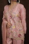 Women’s Pink Embroidered Kurti Sharara Festive Set | Embroidered Design|
