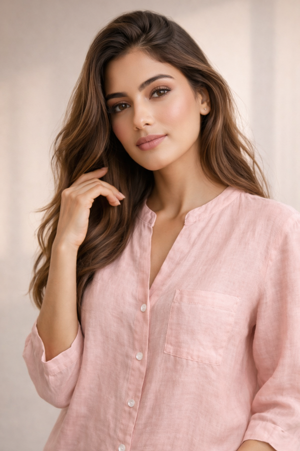 Trendy Pastel Pink Shirt & White Pant Co-Ord Set for Women | Summer Outfit | Casual & Office Wear