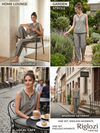 Women’s Co-Ord Set Olive Grey | Sleeveless V-Neck Top & Straight Pants | RIGLOZI VASTRAA