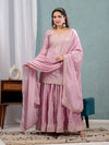 Preet Chinon Silk Sharara Set