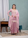 Preet Chinon Silk Sharara Set