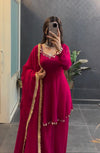 Pink Grace: A Flowy Anarkali with Minimalist Charm
