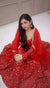 Red Embroidered Anarkali Suit with Fancy Golden Work and Net Dupatta