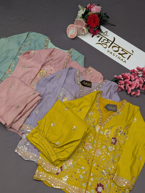 Yellow Embroidered Kurti Sharara Set for Women | Haldi & Festive Wear|