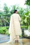 Charming Off-White Designer Kurti Set with Chiffon Dupatta