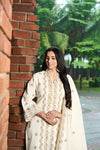 Elegant Cream Embroidered Cotton Kurti Set with Dupatta – Ethnic Grace Collection