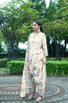 Charming Off-White Designer Kurti Set with Chiffon Dupatta