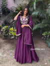 Graceful Serenity: Woman in Purple Embracing Nature kf