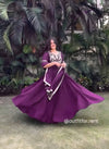 Graceful Serenity: Woman in Purple Embracing Nature kf
